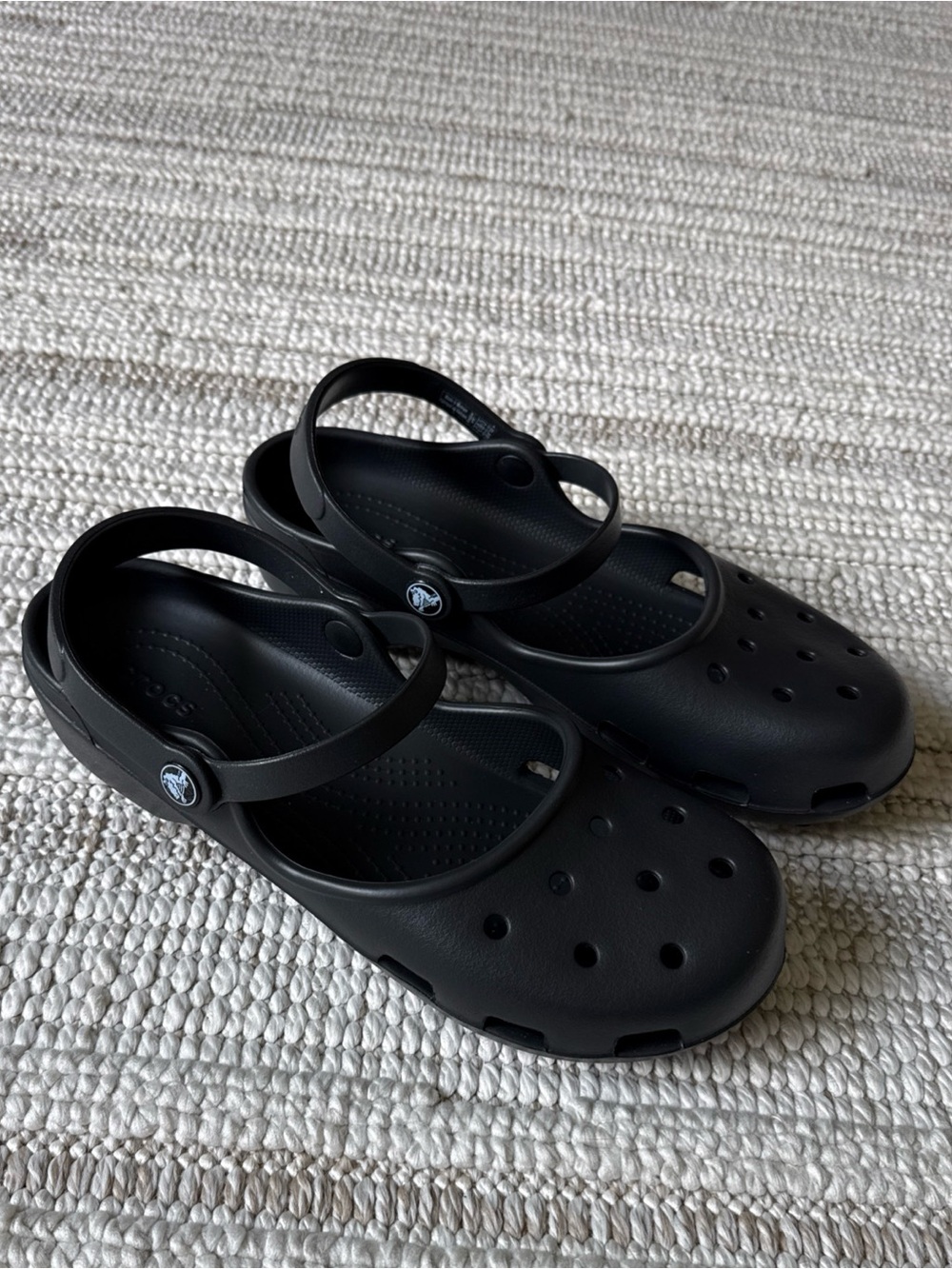Crocs Black Double Strap Clog Comfort Slip-on Shoes Size 10 Women's - Picture 4 of 14